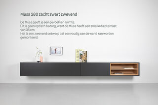 Tv-meubel, RAAT, Musa 280, Zacht zwart